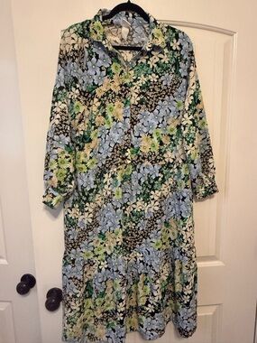 green leopard print dress h&m Boden Women's Florence Linen Blend Dress in Green main image 0
